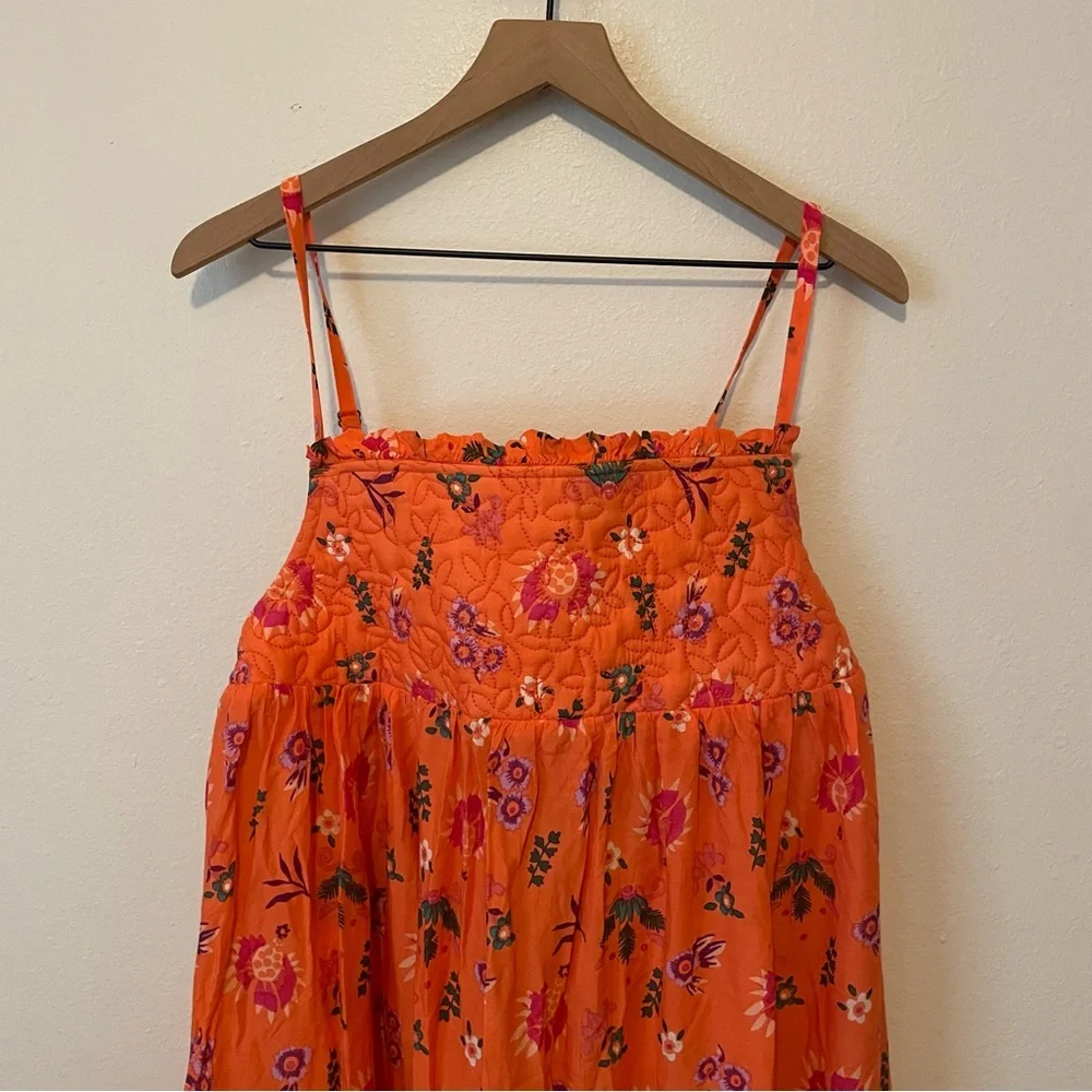 Anthropologie Orange Floral Maxi Dress - Picture 5 of 10